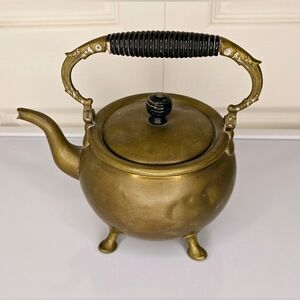 Vintage Brass Teapot with Stands